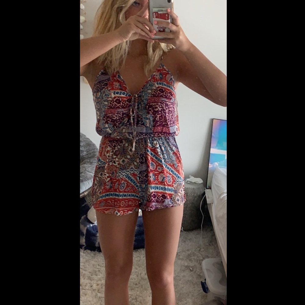 Bear dance pattern romper